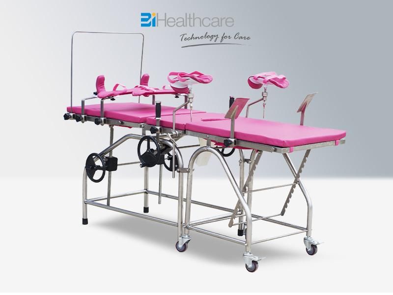Stainless Steel Manual Hospital Gynecological Delivery Bed
