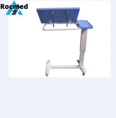 Adjustable Hospital Medical Patient ABS Folding Overbed Food Dining Table Luxurious Turnable Bedside Overbed Table