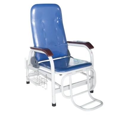 High Quality Medical Furniture Manual Adjustable Coated Steel Blood Transfusion Chair for Hospital