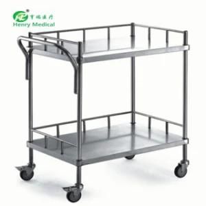 Two Layers Medical Stainless Steel Instrument Trolley (HR-789)