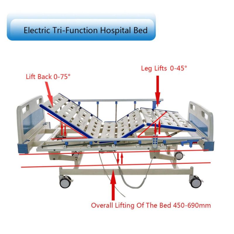 CE Approval Simple Electric Hospital Bed with Side Rails dB04