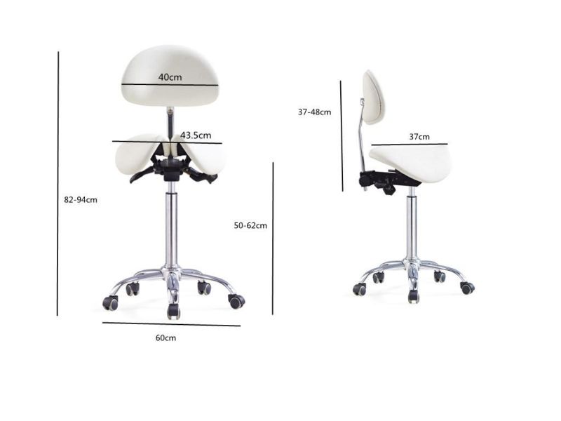 New Split Saddle Stool Dental Assistant Medical Chair with Swivel Armrest