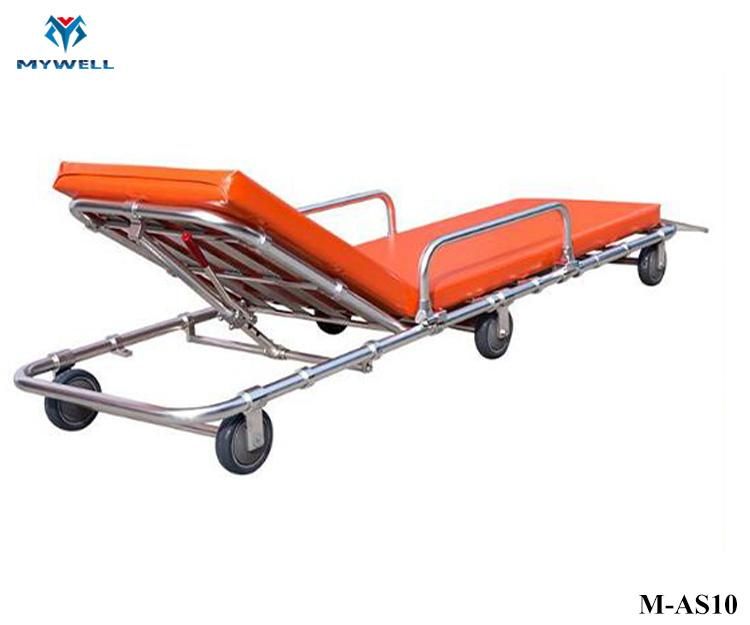 M-As10 Foldable Hospital Medical Use Ambulance Stretcher with Wheels