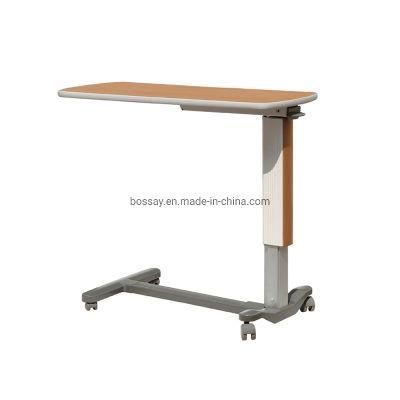 Medical Furniture MDF Wood Height Adjustable Over Bed Table
