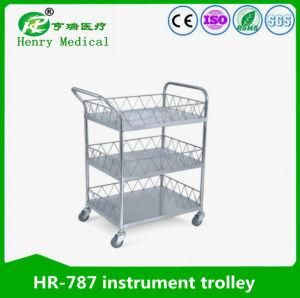 Stainless Steel Instrument Trolley Three Shelves/Medical Trolley/Instrument Cart