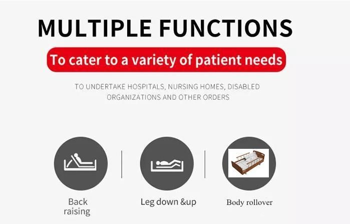 Homecare Nursing 3 Functions Electrical Medical Hospital Bed for Patient