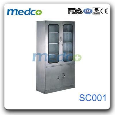 Hospital Furniture Glass Door File Cupboard Storage Cabinet for Dostors