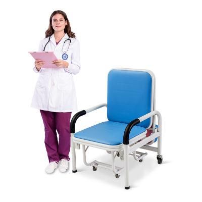 Ske001 Stainless Steel Metal&#160; Mobile Hospital Foldable Accompany Chair
