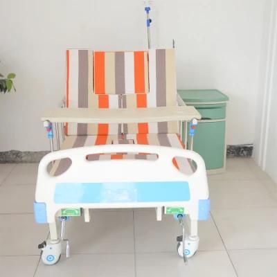 Manual Multi Functions Turn Nursing Bed with Detachable Dining Table
