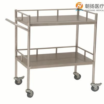 Factory Price Hospital Used Stainless Steel Cart Medical Trolley Emergency Trolley Treatment Cart Cy-D402c