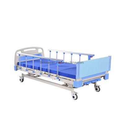 Medical Equipment Electric 3 Cranks Foldable Hospital Bed with Castors