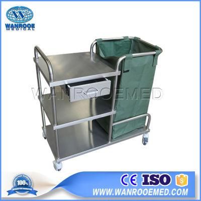 Bss020 Hospital Medical Stainless Steel Dirty Waster Linen Laundry Trolley with Dust Bag