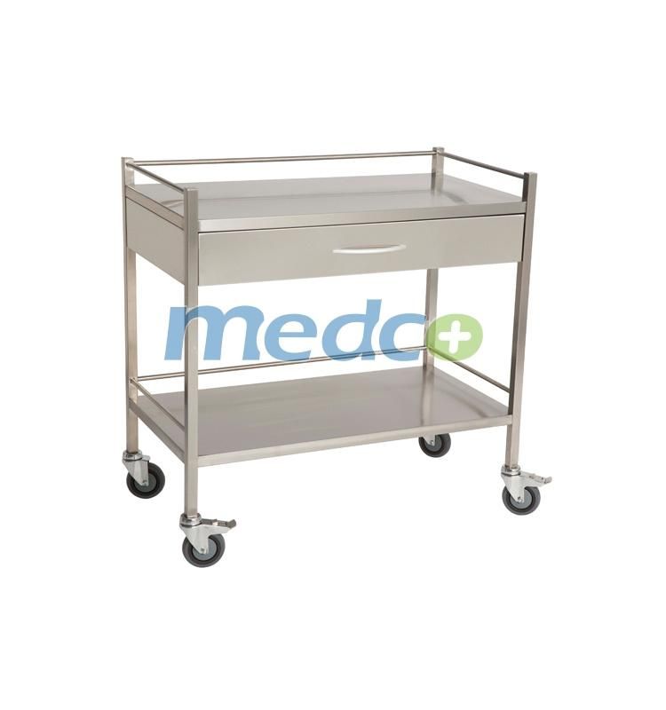 ODM OEM Hospital Stainless Steel Medical Nursing Treatment Trolley Cart with Drawer