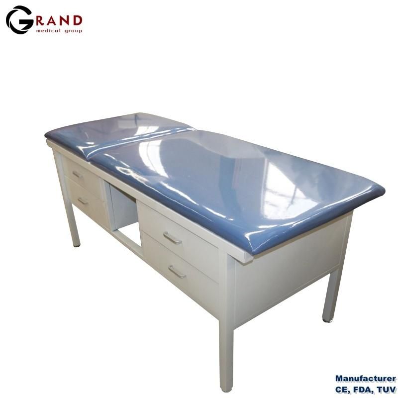 Medical Furniture Treatment Bed Exam Table Adjustable Backrest Examination Couch with 4 Drawers