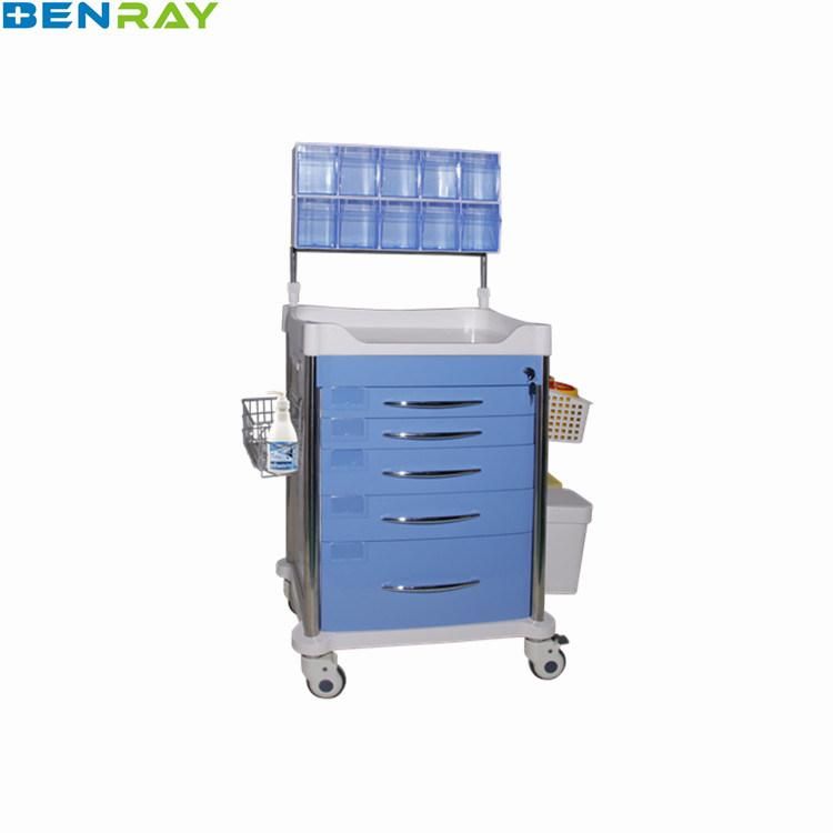 Emergency Medical Equipment Cart Patient Used ABS Anesthesia Trolley