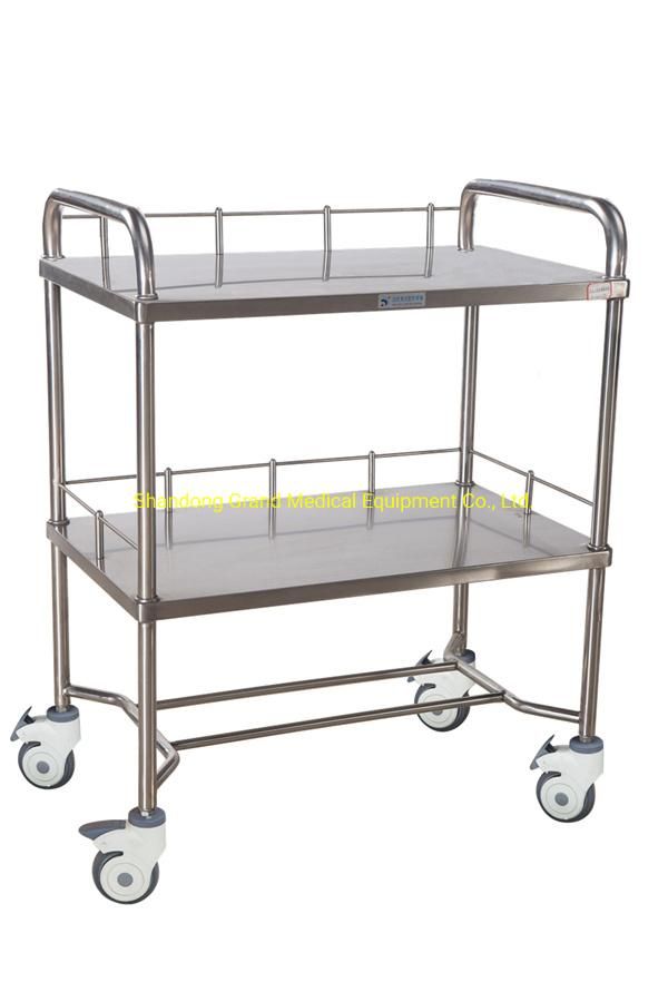 Hospital Furniture Medical Supply Cart Stainless Steel Sector Instrument Trolley