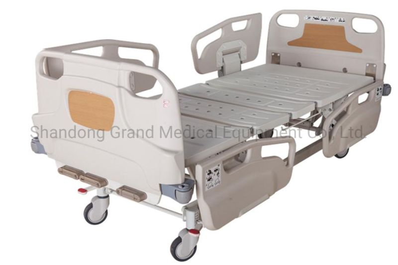 Hot Selling Factory Price Hospital Bed ABS Head Board 3 Function 3 Cranks Manual Nursing Bed