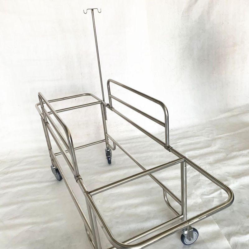 Hospital Patient Trolley Stainless Steel Foldable Emergency Stretcher (RC-B3)