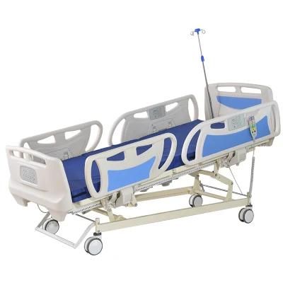 Six-Function Electric ICU Hospital Bed with Control Panel, Multifunction Electric Intensive Care Medical Bed