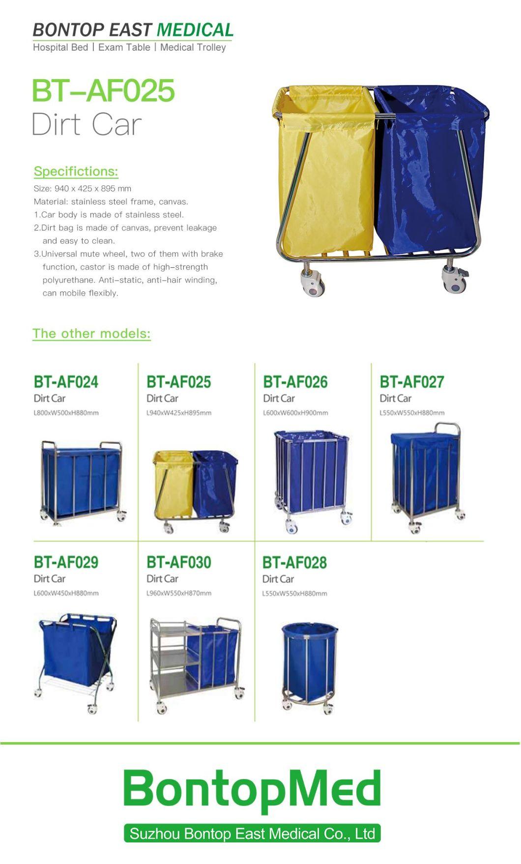 Hospital Medical Morning Cleaning Nursing Trolley Patient Dirt Clothes Collecting Trolley/Cart with Ss Frame and Liene Bag OEM