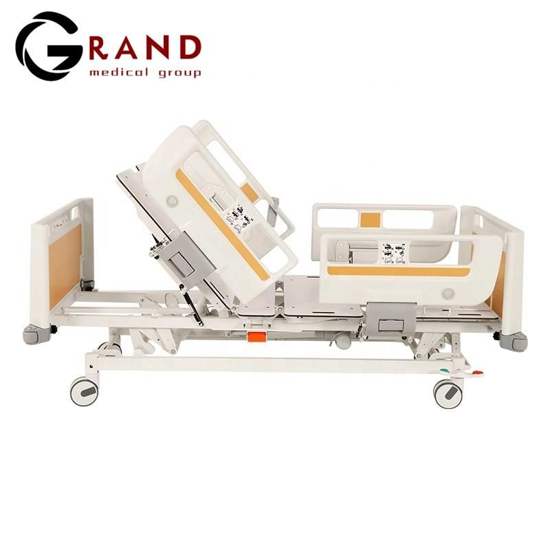 Electric Four Function Hospital Lifting Nursing Bed Medical ICU Bed with CPR for Hospital Furniture