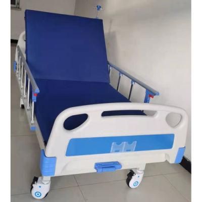 Hospital Furniture Stainless Steel Column One Crank Hospital Bed Medical Equipment One Function Bed