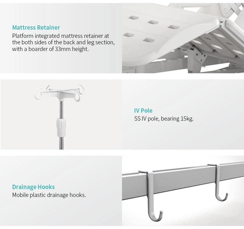 V6V5c Saikang Movable ABS Siderails 3 Function Adjustable Medical Electric ICU Hospital Bed with Infusion Pole