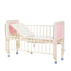 Luxury Stain Steel Frame with I. V. Pole and Drainage Hook Pink White Color Durable Baby Care Crib Bed