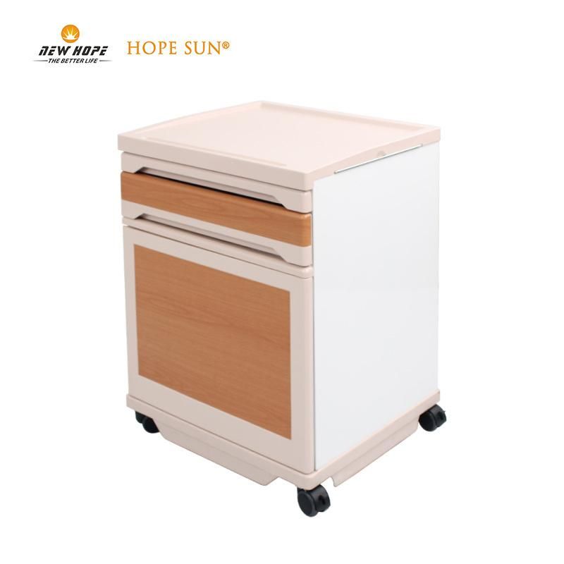 HS5403B Luxury Hospital Furniture Medical ABS Bedside Cabinet with Castors for Ward Storage