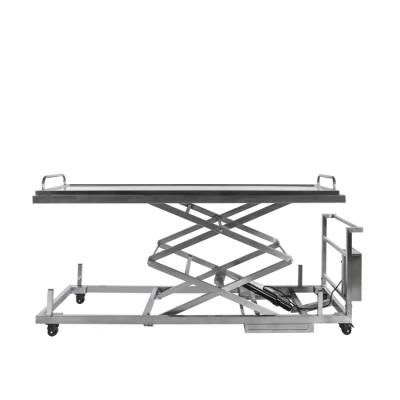 Roundfin Hight Adjustable Funeral Mortuary Freezer Corpse Transfer Trolley