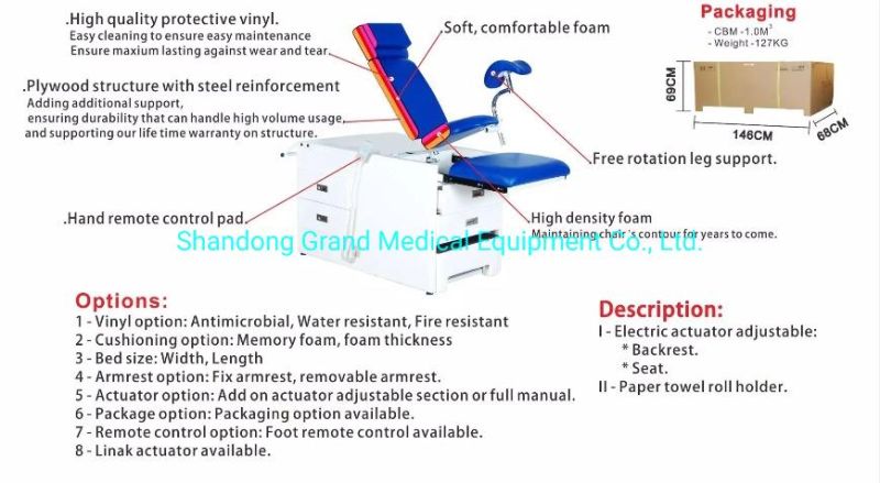 Multi-Function Women Examination Bed Electric Gynaecology Operating Delivery Table Obstetrics Examination Bed