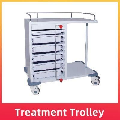 Mobile Clinic 1-5 Layers Medical Treatment Tray Trolleys for Hospital Equipment