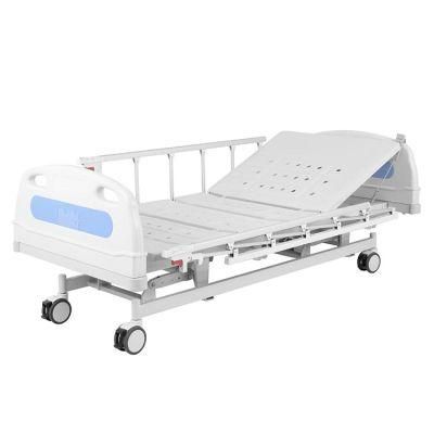 Hospital Equipment Manual Hospital Medical Bed Three Cranks 3-Function Two Side Rails with CE