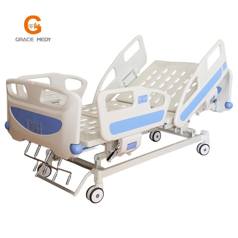 Five 5 Function Manual Hospital Bed 5-Function Nursing Care Equipment Medical Furniture Clinic ICU Patient Hospital Bed