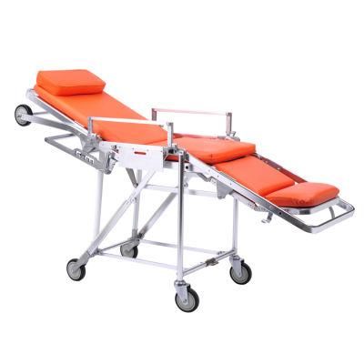 Medical Emergency Ambulance Aluminum Stretcher Can Folded Into a Wheelchair