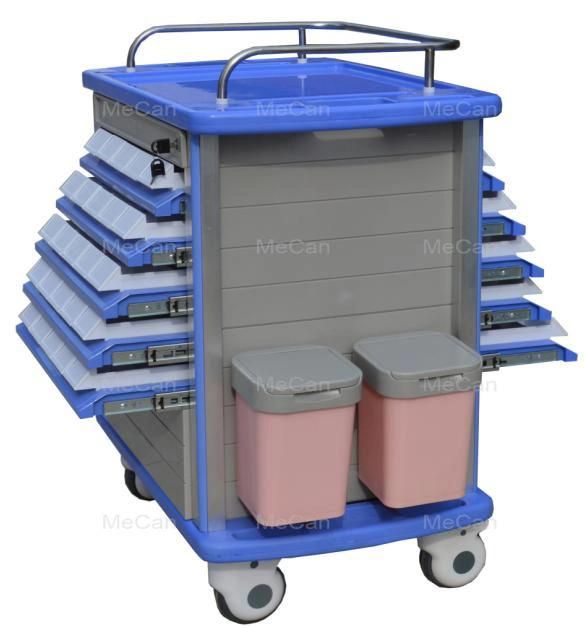 Nursing Patinet Hospital Furniture ABS Emergency Trolley with Drawer