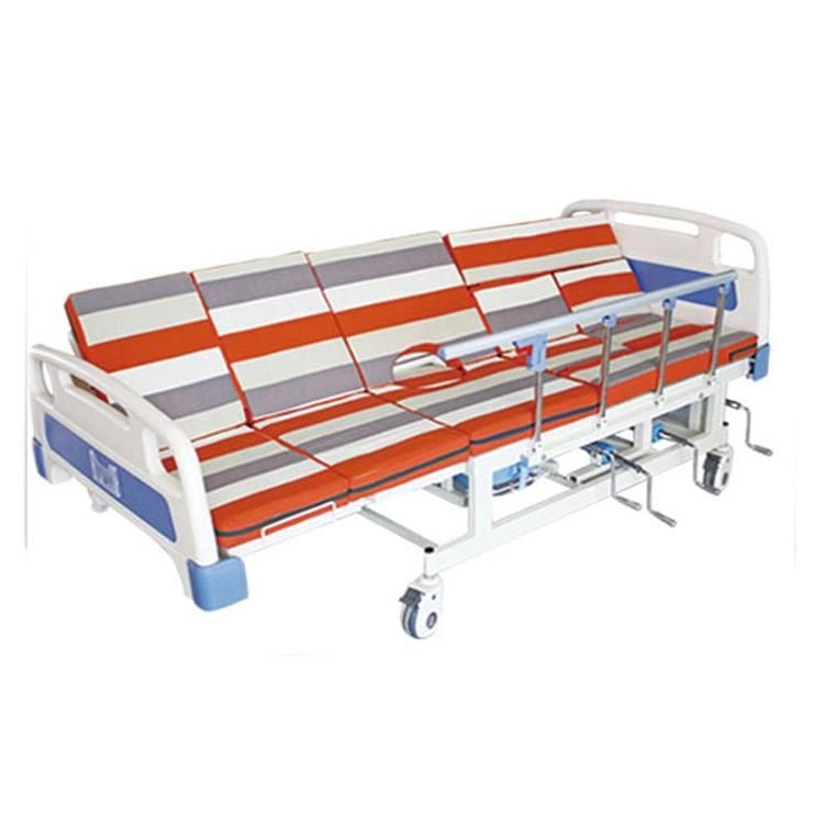 Medical Furniture Homecare Multi-Function Manual Hospital Nursing Bed with Toilet