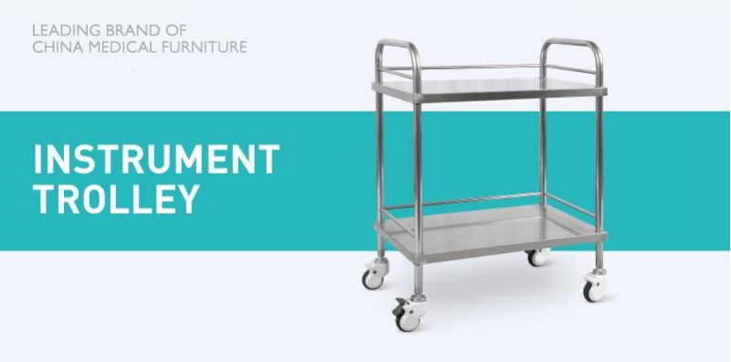 Widely Used Superior Quality Popular Stainless Steel Instrument Treatment Trolley