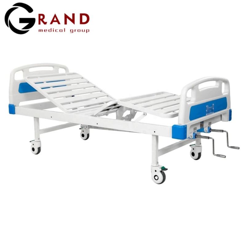 Adjustable Manual Hospital Bed for Clinic Patient Treatment Care Medical Therapy ICU Nursing