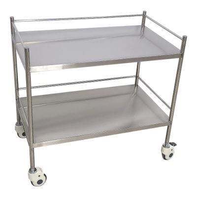 Mn-SUS052 Advanced Welding Double Layers Stainless Steel Medical Trolley