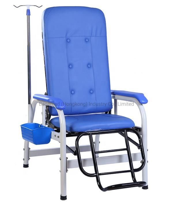 Hospital Equipment Patient Infusion Transfusion Chair with IV Stand