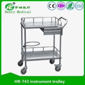 Hospital Furniture/Single Drawer Instrument Trolley/Dressing Cart for Sale