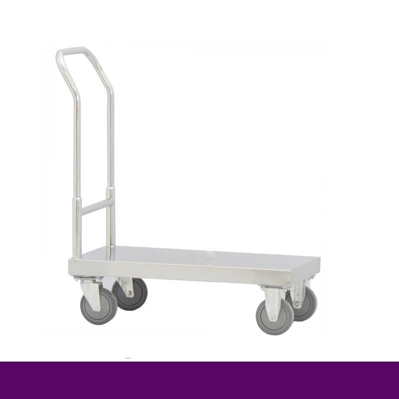 Hospital Stainless Steel Platform Foldable Hand Trolley