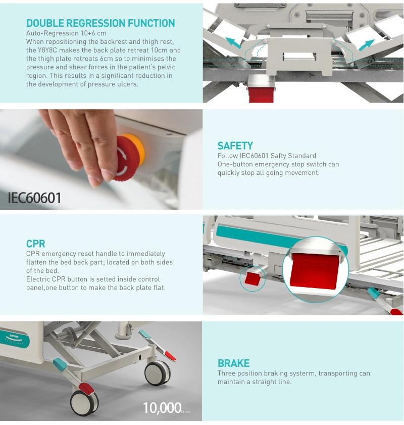 Y8y8c Electric Hospital ICU Motorized Patient Bed Manufacturer