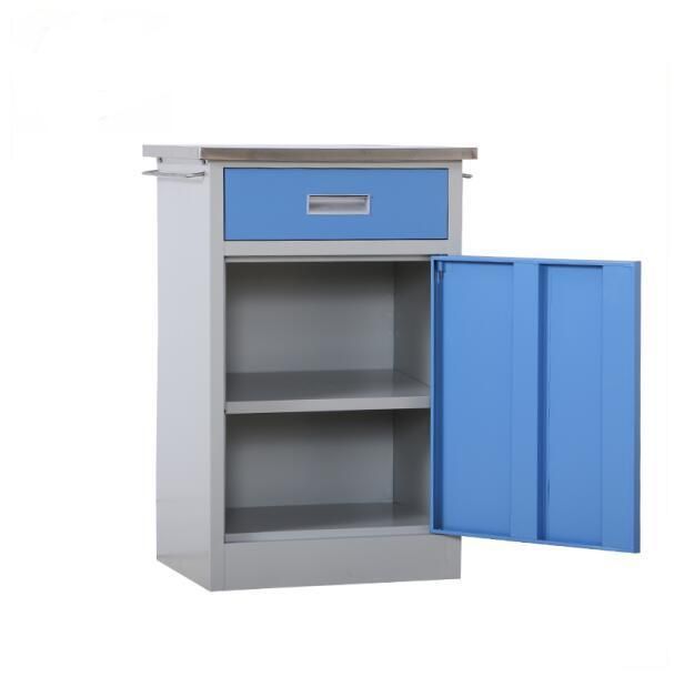 Stainless Steel Hospital Bedside Medical Cabinet with Lock