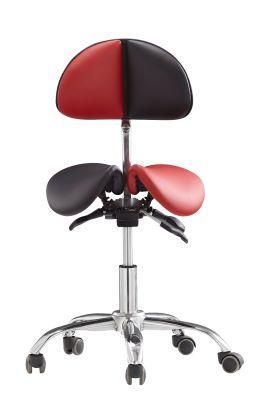 Ergonomic Split Saddle Stool with Adjustable Backrest and Height for Dental, Lab, Salon Massage, Home and Offic