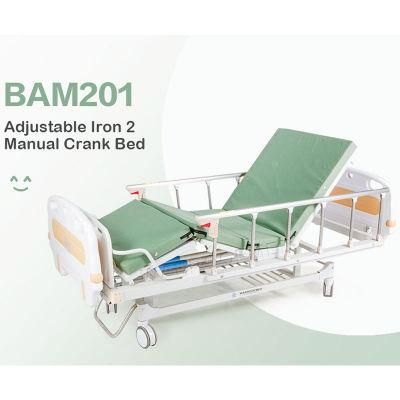 Medical Hospital Manual Nursing Home Care Adjustable 2 Crank Clinic Patient Bed