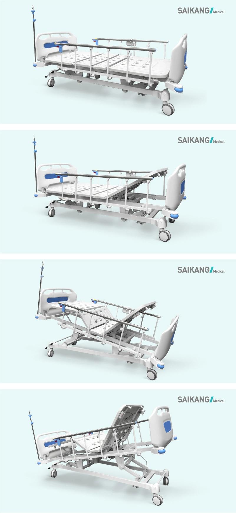Sk002-5ec CPR Rehabilitation Electric Reclining Hospital Bed Manufacturer with Five Functions