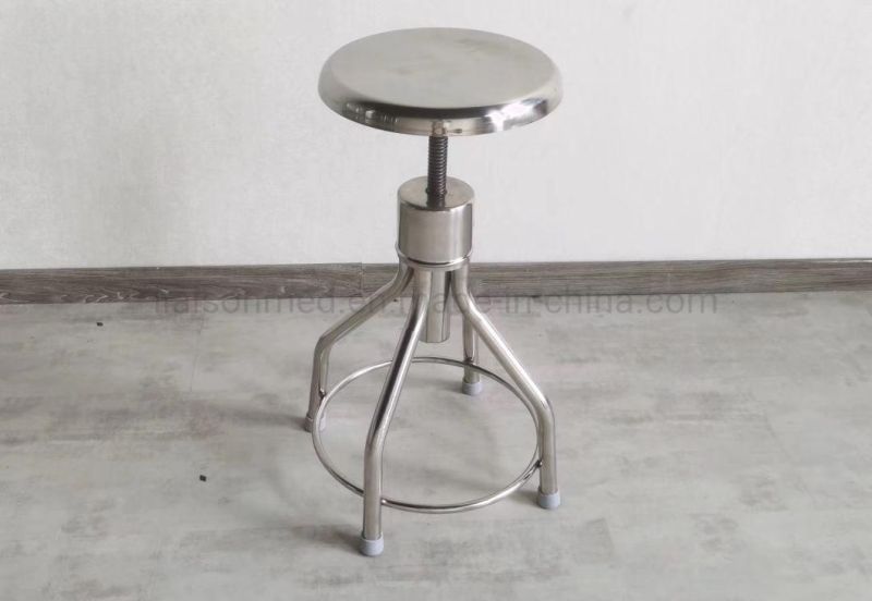 Mn-SUS021 Hospital Clinic Height Adjustable Stainless Steel Medical Doctor Stool
