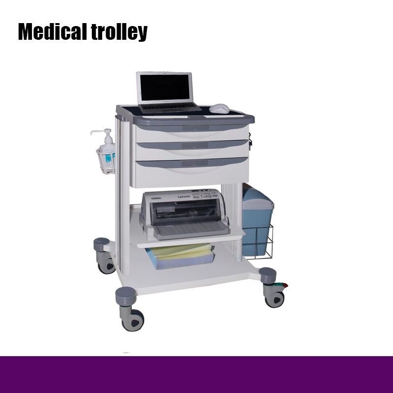 New Style Laptop Cart Lift Table Trolleys Medical Nurse Computer Cart